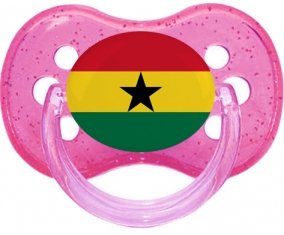 Drapeau Ghana Sucette Cerise Rose à paillette