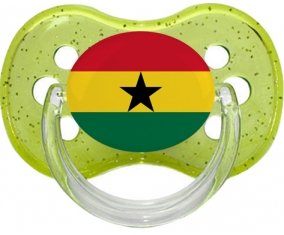Drapeau Ghana Sucette Cerise Vert à paillette