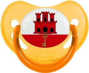 Drapeau Gibraltar Sucette Physiologique Jaune phosphorescente