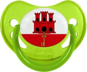 Drapeau Gibraltar Sucette Physiologique Vert phosphorescente