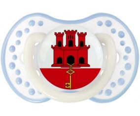Drapeau Gibraltar Sucette LOVI Dynamic Blanc-cyan classique