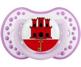 Drapeau Gibraltar Sucette LOVI Dynamic Blanc-mauve classique