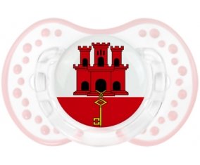 Drapeau Gibraltar Sucette LOVI Dynamic Retro-blanc-rose-tendre classique