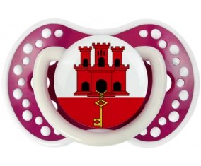 Drapeau Gibraltar Sucette LOVI Dynamic Fuchsia phosphorescente