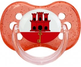 Drapeau Gibraltar Sucette Cerise Rouge à paillette
