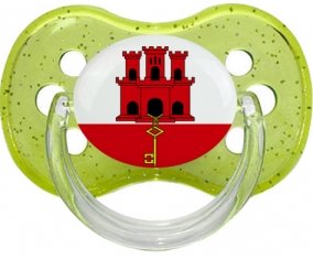 Drapeau Gibraltar Sucette Cerise Vert à paillette
