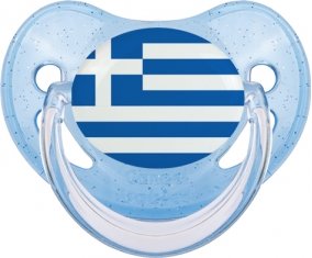 Drapeau Grèce Sucette Physiologique Bleue à paillette