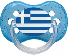 Drapeau Grèce Tétine Cerise Bleu à paillette