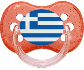 Drapeau Grèce Tétine Cerise Rouge à paillette