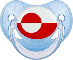 Drapeau Groenland Tétine Physiologique Bleue à paillette