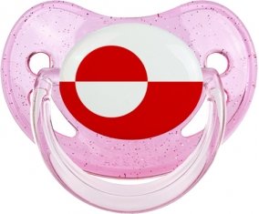 Drapeau Groenland Tétine Physiologique Rose à paillette