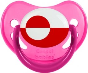 Drapeau Groenland Tétine Physiologique Rose phosphorescente