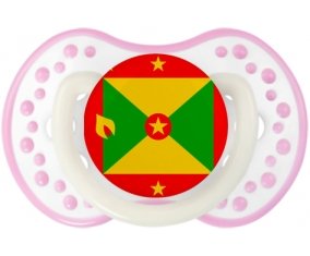 Drapeau Grenade Tétine LOVI Dynamic Blanc-rose phosphorescente
