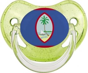 Drapeau Guam Sucette Physiologique Vert à paillette