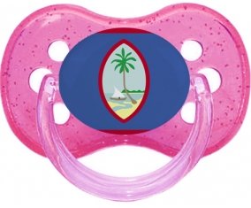 Drapeau Guam Tétine Cerise Rose à paillette