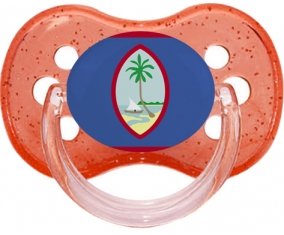 Drapeau Guam Tétine Cerise Rouge à paillette