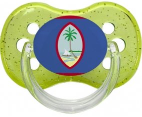 Drapeau Guam Tétine Cerise Vert à paillette