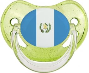 Drapeau Guatemala Tétine Physiologique Vert à paillette
