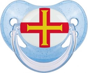 Drapeau Guernesey Sucete Physiologique Bleue à paillette