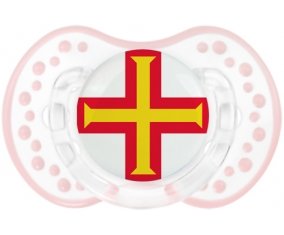 Drapeau Guernesey Tétine LOVI Dynamic Retro-blanc-rose-tendre classique