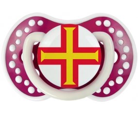 Drapeau Guernesey Tétine LOVI Dynamic Fuchsia phosphorescente