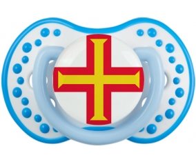 Drapeau Guernesey Tétine LOVI Dynamic Blanc-bleu phosphorescente