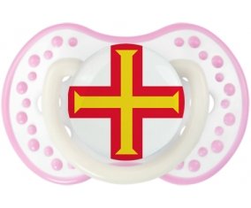 Drapeau Guernesey Tétine LOVI Dynamic Blanc-rose phosphorescente
