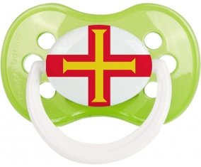 Drapeau Guernesey Sucette Anatomique Vert classique