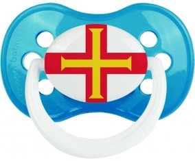 Drapeau Guernesey Sucette Anatomique Cyan classique
