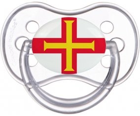 Drapeau Guernesey Sucette Anatomique Transparente classique