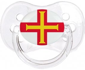 Drapeau Guernesey Sucette Cerise Transparent classique