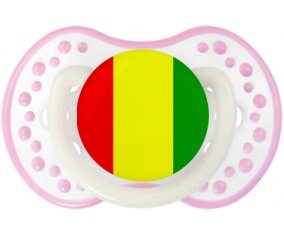 Drapeau Guinée Bissau Sucette LOVI Dynamic Blanc-rose phosphorescente