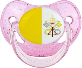 Drapeau Saint-Siège Sucette Physiologique Rose à paillette