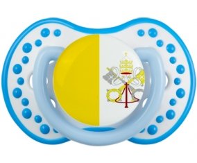 Drapeau Saint-Siège Sucette LOVI Dynamic Blanc-bleu phosphorescente