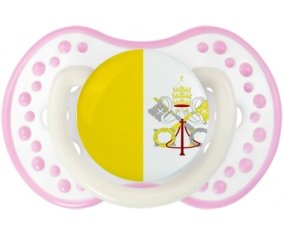 Drapeau Saint-Siège Sucette LOVI Dynamic Blanc-rose phosphorescente