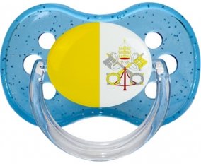 Drapeau Saint-Siège Tétine Cerise Bleu à paillette