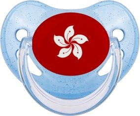 Drapeau Hong Kong Sucete Physiologique Bleue à paillette