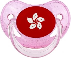 Drapeau Hong Kong Sucete Physiologique Rose à paillette