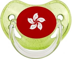 Drapeau Hong Kong Sucete Physiologique Vert à paillette