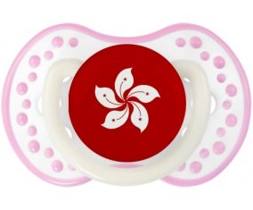 Drapeau Hong Kong Tétine LOVI Dynamic Blanc-rose phosphorescente
