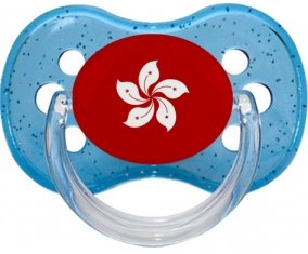 Drapeau Hong Kong Sucette Cerise Bleu à paillette