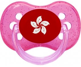 Drapeau Hong Kong Sucette Cerise Rose à paillette