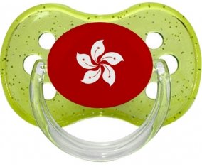 Drapeau Hong Kong Sucette Cerise Vert à paillette