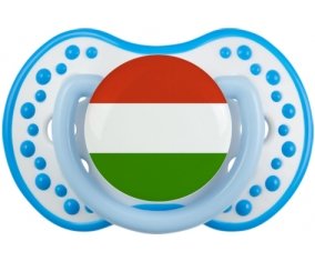 Drapeau Hongrie Sucette LOVI Dynamic Blanc-bleu phosphorescente