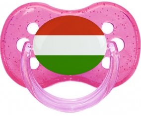 Drapeau Hongrie Sucette Cerise Rose à paillette