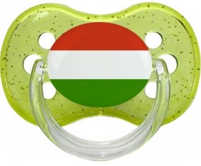 Drapeau Hongrie Sucette Cerise Vert à paillette