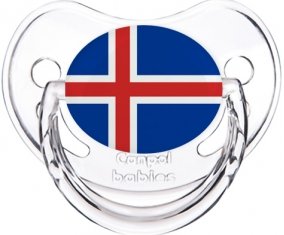 Drapeau Islande Sucette Physiologique Transparent classique