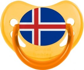 Drapeau Islande Sucette Physiologique Jaune phosphorescente