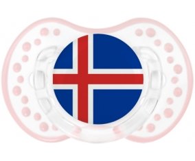 Drapeau Islande Sucette LOVI Dynamic Retro-blanc-rose-tendre classique