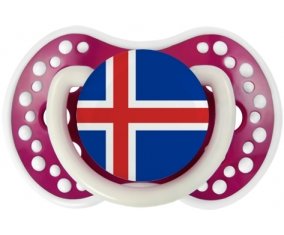 Drapeau Islande Sucette LOVI Dynamic Fuchsia phosphorescente